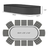 Outsunny 7' x 3' x 1' Raised Garden Bed Set, with Metal Plant Stakes, Dark Gray