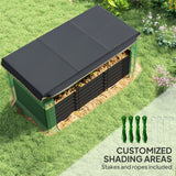 Outsunny 7.5' x 3.5' x 2' Galvanized Metal Raised Garden Bed with Crop Cage and Shade Cloth, Dark Gray