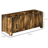 Outsunny 48" x 20" x 18" Raised Planter Box from Split Logs with Drainage Holes