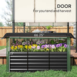 Outsunny 6' x 2' x 2' Galvanized Metal Raised Garden Bed with Crop Cage and Shade Cloth, Dark Gray