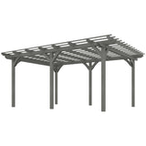 Outsunny 12' x 16' Wood Frame Pergola, Gray