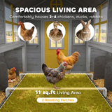 PawHut Wooden Chicken Coop for 2-4 Hens, with Nesting Boxes, Waterproof Roof, Windows