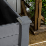 Outsunny 48" x 22" x 30" Wooden Elevated Planter Bed with Filter Fabric and Drainage Holes, Dark Gray