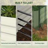Outsunny 7.5' x 3.5' x 1' Galvanized Metal Raised Garden Bed with Crop Cage and Shade Cloth, Cream