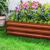 Outsunny 8' x 3' x 1' Galvanized Metal Raised Garden Bed, Brown