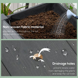 Outsunny 47" x 21" Elevated Wooden Planter Bed with Lockable Wheels, Storage Shelf, Filter Fabric & Drainage Holes, Gray