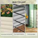 Outsunny 6' x 2' x 2' Galvanized Metal Raised Garden Bed with Crop Cage and Shade Cloth, Cream
