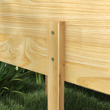 Outsunny 7.4' x 1.8' x 2.6' Elevated Wooden Planter Bed with Bed Liner & Drain Holes, Natural