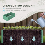 Outsunny 6' x 3' x 2' Galvanized Metal Raised Garden Bed Reinforced Rods, Green