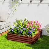 Outsunny 4' x 4' x 1' Galvanized Metal Raised Garden Bed, Brown