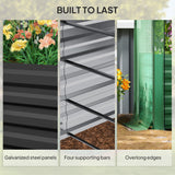 Outsunny 6' x 2' x 2' Galvanized Metal Raised Garden Bed with Crop Cage and Shade Cloth, Dark Gray