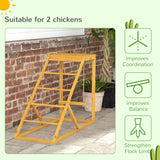 PawHut Chicken Activity Play Structure With Chicken Perches & Hen Ladder, Natural