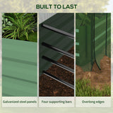 Outsunny 7.5' x 3.5' x 1' Galvanized Metal Raised Garden Bed with Crop Cage and Shade Cloth, Green