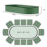 Outsunny 7' x 3' x 1' Raised Garden Bed Set, with Metal Plant Stakes, Green