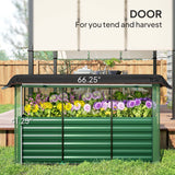 Outsunny 6' x 2' x 2' Galvanized Metal Raised Garden Bed with Crop Cage and Shade Cloth, Green