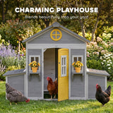 PawHut Wooden Chicken Coop for 2-4 Hens, with Nesting Boxes, Waterproof Roof, Windows