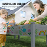 Outsunny 3.5' x 1.5' Wooden Elevated Planter Bed, 2-Tier, Gray