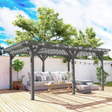 Outsunny 12' x 16' Wood Frame Pergola, Gray