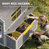 PawHut Wooden Chicken Coop for 2-4 Hens, with Nesting Boxes, Waterproof Roof, Windows