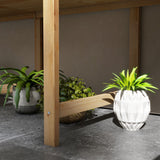 Outsunny 7.4' x 1.8' x 2.6' Elevated Wooden Planter Bed with Bed Liner & Drain Holes, Natural