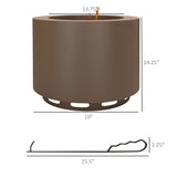 Outsunny Wood-Burning Smokeless Fire Pit, 19" Diameter, Stainless Steel Shell, Bronze
