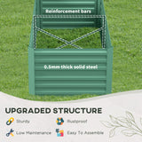 Outsunny 6' x 3' x 2' Galvanized Metal Raised Garden Bed Reinforced Rods, Green
