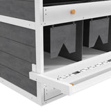 PawHut Chicken Nesting Box, 8 Compartment Wood Laying Boxes for Chicken Coop with Egg Collection Trays Perches