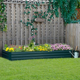Outsunny 8' x 3' x 1' Galvanized Metal Raised Garden Bed, Green