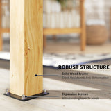 Outsunny 10' x 14' Wooden Gazebo, Hardtop Lean-to Gazebo with Galvanized Steel Sloped Roof, Bar Shelf, Natural Wood