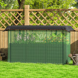 Outsunny 6' x 2' x 2' Galvanized Metal Raised Garden Bed with Crop Cage and Shade Cloth, Dark Gray
