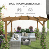 Outsunny 10' x 12' Wood Frame Pergola, Dark Brown