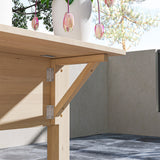 Outsunny 7.8' x 2' x 2.6' Elevated Wooden Planter Bed with Side Table, Shelf, Bed Liner & Drain Holes, Natural