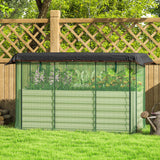 Outsunny 6' x 2' x 2' Galvanized Metal Raised Garden Bed with Crop Cage and Shade Cloth, Cream