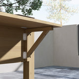 Outsunny 7.8' x 2' x 2.6' Elevated Wooden Planter Bed with Side Table, Shelf, Bed Liner & Drain Holes, Tan