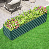 Outsunny 8' x 2' x 2' Galvanized Metal Raised Garden Bed, Green