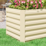 Outsunny 8' x 2' x 2' Galvanized Metal Raised Garden Bed, Cream