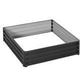 Outsunny 4' x 4' x 1' Galvanized Metal Raised Garden Bed, Dark Gray