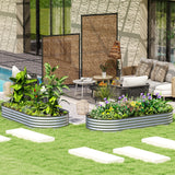 Outsunny 7' x 3' x 1' Raised Garden Bed Set, with Metal Plant Stakes, Silver