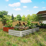 Outsunny 8' x 3' x 1' Galvanized Metal Raised Garden Bed, Silver