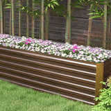 Outsunny 8' x 2' x 2' Galvanized Metal Raised Garden Bed, Brown