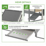 PawHut 100" Wooden Chicken Coop with Double Run, Nesting Box, Gray