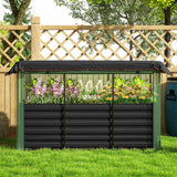 Outsunny 6' x 2' x 2' Galvanized Metal Raised Garden Bed with Crop Cage and Shade Cloth, Dark Gray