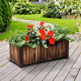 Outsunny 48" x 20" x 18" Raised Planter Box from Heat-Treated Wood with Drainage Gaps