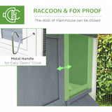 PawHut 76" Wooden Chicken Coop with Outdoor Run, Nesting Box, Tray, Door