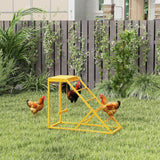 PawHut Chicken Activity Play Structure With Chicken Perches & Hen Ladder, Natural