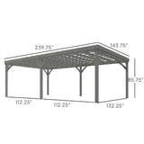 Outsunny 12' x 20' Wooden Pergola, Gray