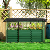Outsunny 6' x 2' x 2' Galvanized Metal Raised Garden Bed with Crop Cage and Shade Cloth, Green