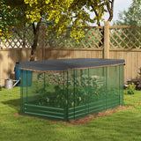 Outsunny 7.5' x 3.5' x 1' Galvanized Metal Raised Garden Bed with Crop Cage and Shade Cloth, Green