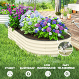 Outsunny 7' x 3' x 1' Raised Garden Bed Set, with Metal Plant Stakes, Cream