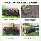 Outsunny 6' x 3' x 2' Galvanized Metal Raised Garden Bed Reinforced Rods, Black